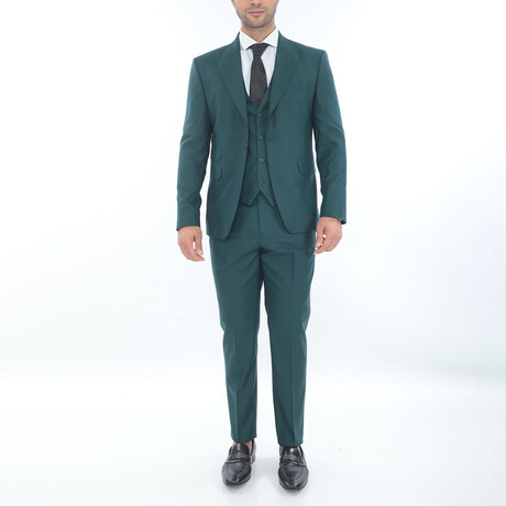 3-Piece Slim Fit Suit // Ocean Blue (Euro: 44)