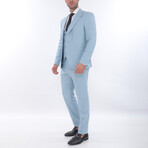 3-Piece Slim Fit Suit // Pale Blue (Euro: 48)
