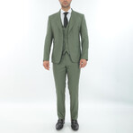 3-Piece Slim Fit Suit // Green (Euro: 46)