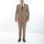 3-Piece Slim Fit Suit // Beige (Euro: 52)