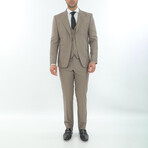3-Piece Slim Fit Suit // Mink (Euro: 44)