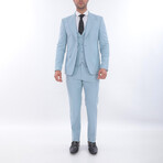 3-Piece Slim Fit Suit // Pale Blue (Euro: 56)