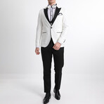 3-Piece Slim Fit Suit // White + Black (Euro: 48)