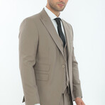 3-Piece Slim Fit Suit // Mink (Euro: 44)