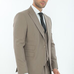 3-Piece Slim Fit Suit // Mink (Euro: 58)