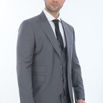 3-Piece Slim Fit Suit // Dark Gray (Euro: 48)