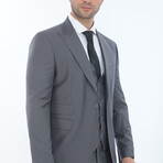 3-Piece Slim Fit Suit // Dark Gray (Euro: 54)