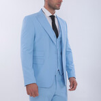 3-Piece Slim Fit Suit // Sky Blue (Euro: 58)