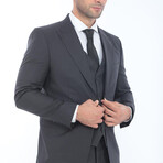 3-Piece Slim Fit Suit // Dark Gray (Euro: 50)