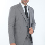 3-Piece Slim Fit Suit // Light Gray (Euro: 58)