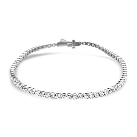 Muse Jewelry // 14K White Gold Natural Diamond Tennis Bracelet II // 7" // New