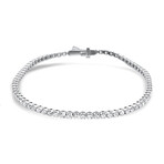 14K White Gold Natural Diamond Tennis Bracelet II // 7" // New