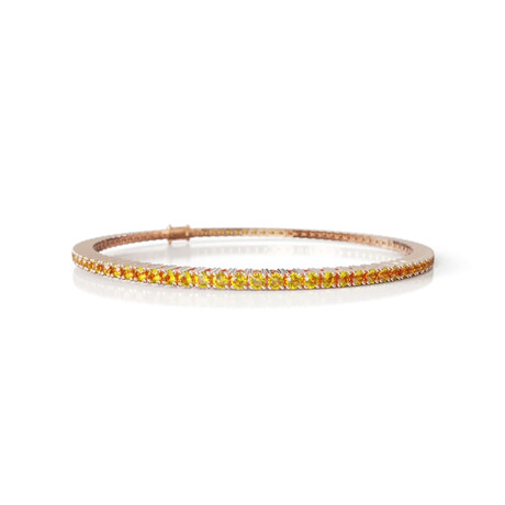 14K Yellow Gold + Natural Cirtrine Tennis Bracelet // 7" // New