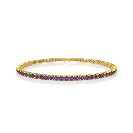 Muse Jewelry // 14K Rose Gold + Natural Amethyst Tennis Bracelet // 7" // New