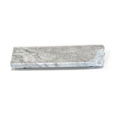 Pacific White Marble Rectangular Charcuterie Board with 1 Live Edge // V2