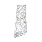 Pacific White Marble Rectangular Charcuterie Board with 1 Live Edge // V4