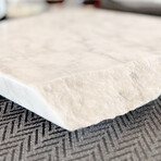 Pacific White Marble Irregular Charcuterie Board with 1  Live Edge // V4