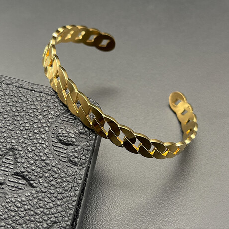 Men // Chained Plated Zinc Bracelet // Style 1 // Gold