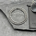 Men // Chained Plated Zinc Bracelet  // Silver