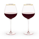 Rose Crystal Red Wine Glasses // Set of 2