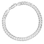 Chain Bracelet // Sterling Silver Diamond Cut Curb Link