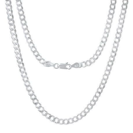 Chain Necklace // Sterling Silver Diamond Cut Curb Link (4.3)