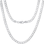 Chain Necklace // Sterling Silver Diamond Cut Curb Link (4.3)