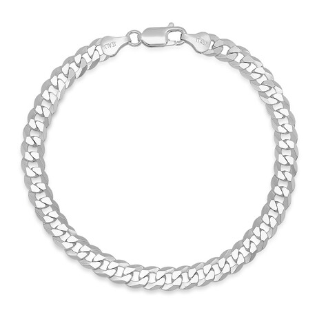 Chain Bracelet // Sterling Silver Diamond Cut Curb Link