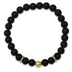Beaded Bracelet // Black Lava Beads w/ 14K Gold Plated Sterling Silver Accents