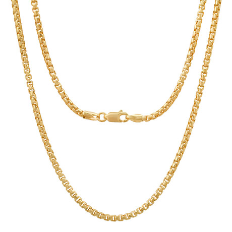 Chain Necklace // 14K Gold Plated Sterling Silver Box Link