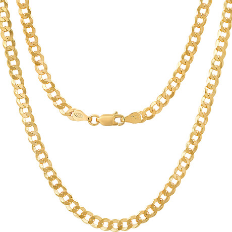Chain Necklace // 14K Gold Plated Sterling Silver Diamond Cut Curb Link (4.3)