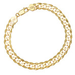 Bracelet // 14K Gold Plated Sterling Silver Diamond Cut Curb Link