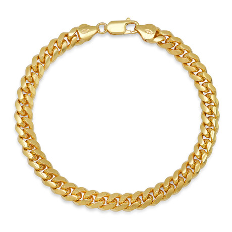 Chain Bracelet // 14K Gold Plated Sterling Silver Cuban Link