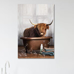 Highland Cow In The Tub by Domonique Brown (16"H x 24"W x 0.25"D)