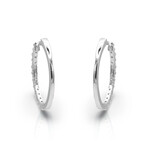 14K White Gold Diamond Hoop Earrings I // New