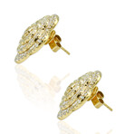 14K Yellow Gold Diamond Earrings I // New