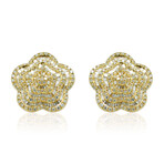 14K Yellow Gold Diamond Earrings I // New