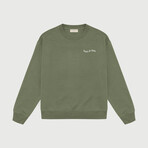 Wordmark Crewneck Sweatshirt // Olive (M)
