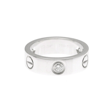 Cartier // 18k White Gold Love Ring With Diamond // Ring Size: 5.75 // Store Display