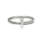 Tiffany & Co. // 18k White Gold T One Narrow Ring With Diamond // Ring Size: 6.5 // Store Display