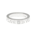 Bulgari // 18k White Gold Double Logo Diamond Band Ring // Ring Size: 5 // Store Display