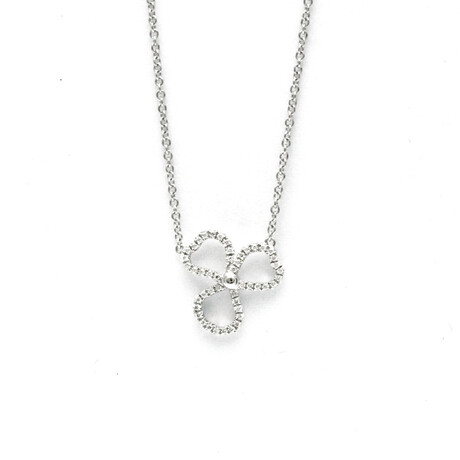 Tiffany & Co. // Platinum Open Paper Flower Diamond Necklace // 15.94" // Store Display