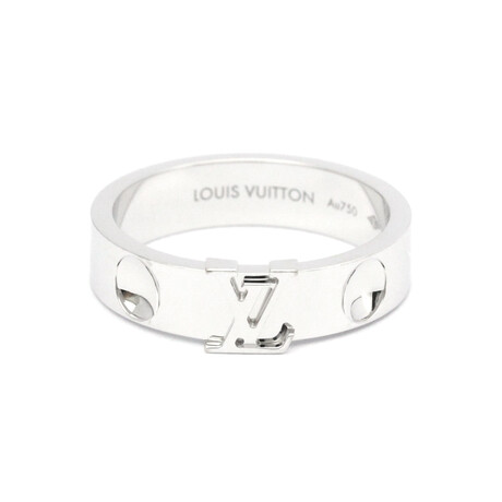 Louis Vuitton // 18k White Gold Berg Amplant Band Ring // Ring Size: 9 ...