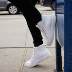 52'S Quilted Napa High Top // White (US: 7)