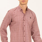 Fine Lines Button Up // Light Red (S)