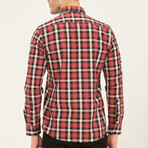 Plaid Checkered Button Up // Red + Black + White (S)