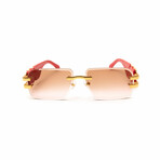 Men's Collector Sunglasses // 24KT Gold + Red Wood