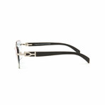 Men's Swarovski Sunglasses // Silver + Black Wood