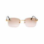 Unisex Santos Sunglasses // 24KT Gold + Black & White Acetate