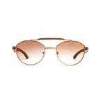 Unisex Mach Round Sunglasses // 18KT Gold + Cherry Wood